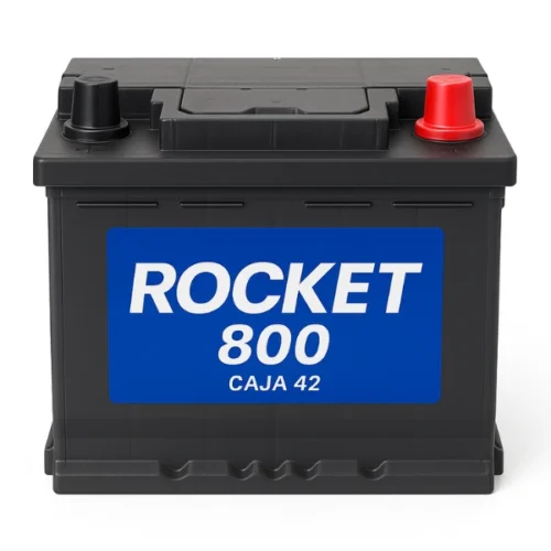 Batería Rocket 800 caja 42 polaridad derecha de 54 Ah y 480 A, venta e instalación a domicilio en Bogotá