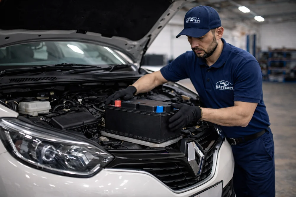 tecnico poniendo bateria renaul captur